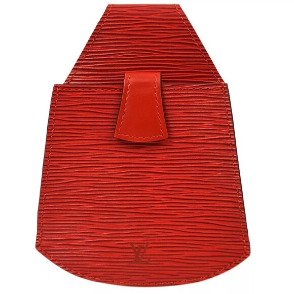 Louis Vuitton Red Epi Shah Wood Pouch M52907 MI0982 182388 - Picture 1 of 7